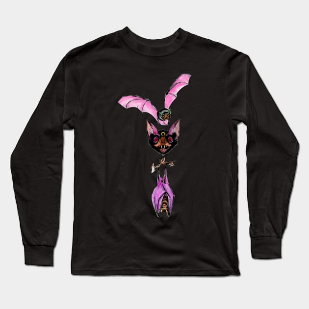 Three different movements of the bat Long Sleeve T-Shirt by WOODDIOS